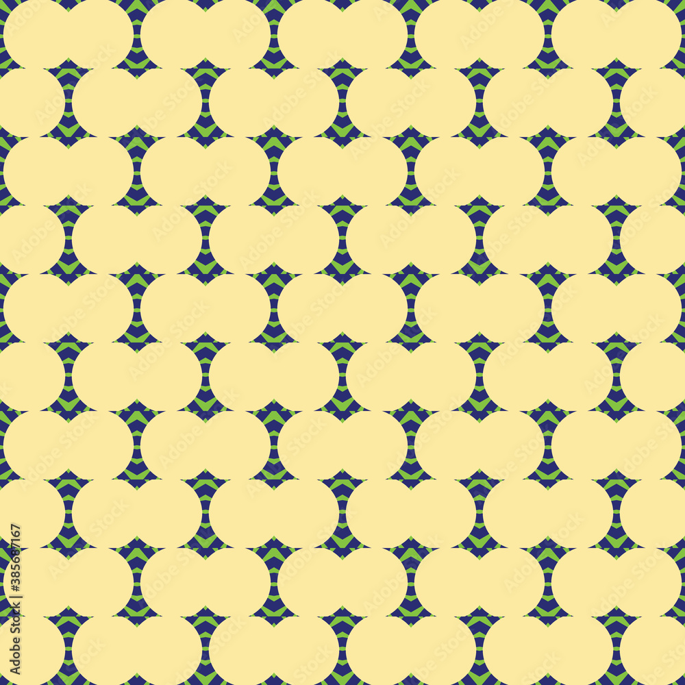 Fototapeta premium Vector seamless pattern texture background with geometric shapes, colored in yellow, green, blue colors.