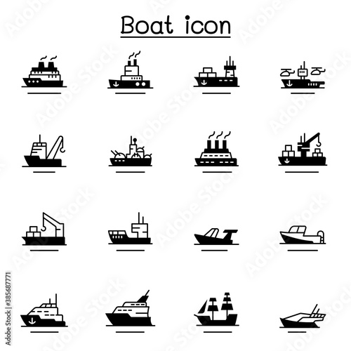 Boat, Ship icon set