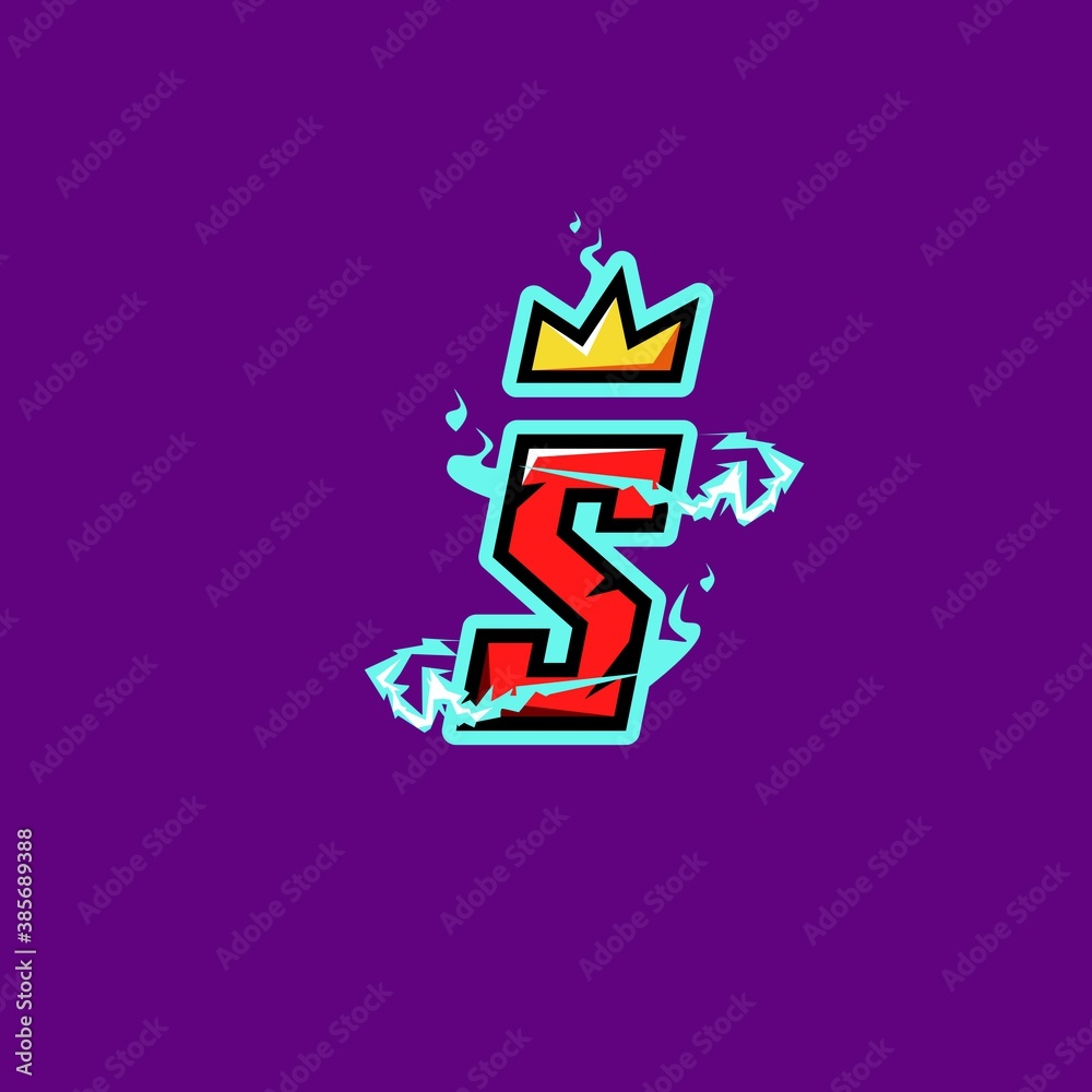 Vector logo e sport letter s with king on top