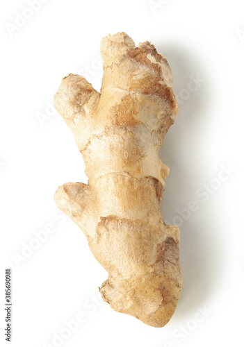 Fresh raw ginger isolated on white background