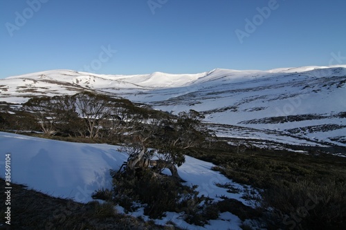 Kosciuszko National Park, with Australia highest mountain Mount Kosciuszko 2,228 meters high.