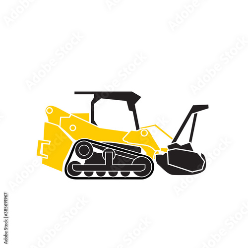 excavator simple modern icons vector for construction