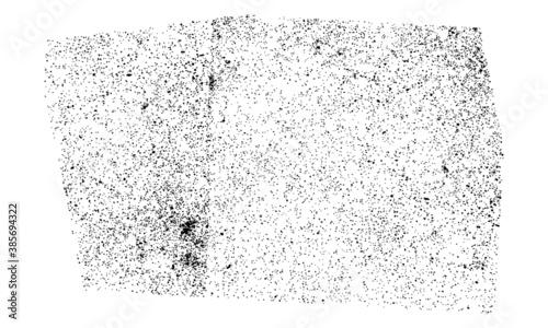 Black rolled ink vector texture on white background.