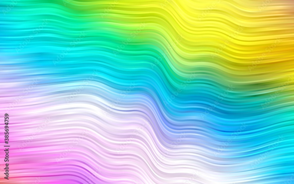 Light Multicolor, Rainbow vector background with liquid shapes.