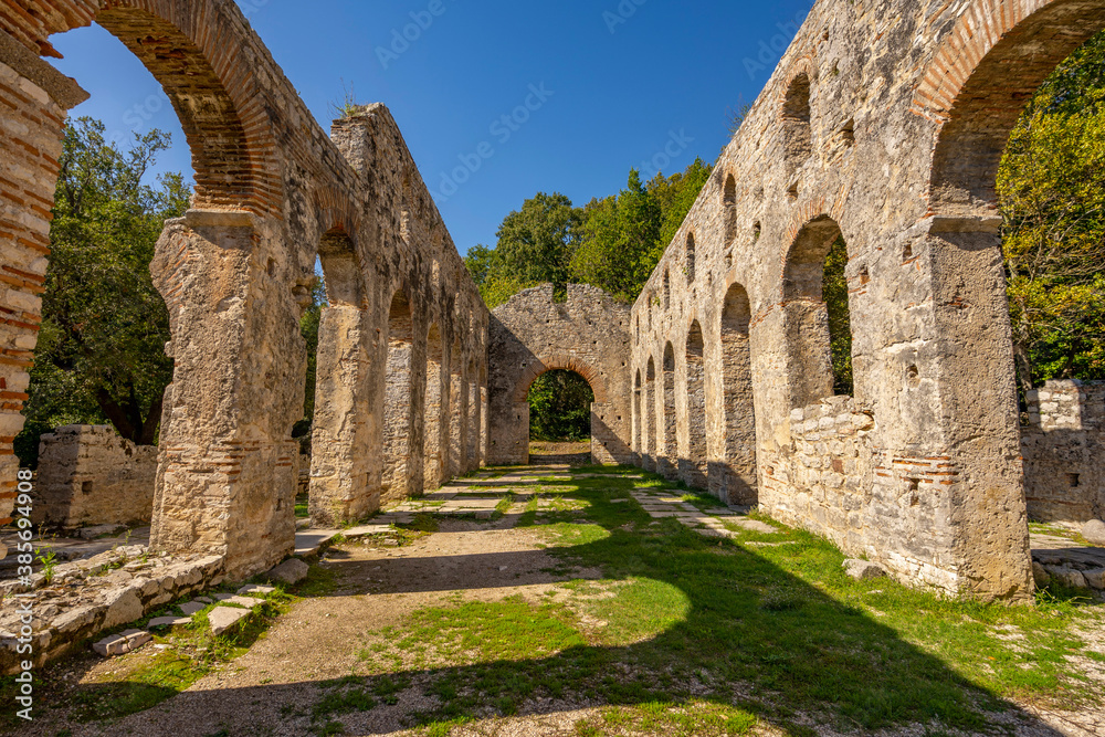Rruins of early christian basilica in Butrint