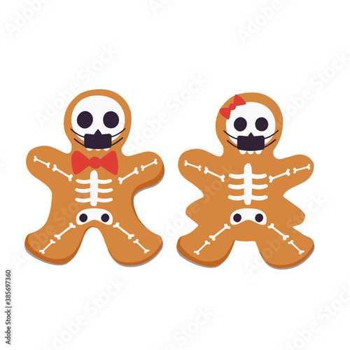 Gingerbread with mask, celebration christmas  vector illustration 