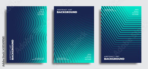 Abstract Minimal Poster Background. Teal Color Geometric Pattern. Blank Template for Flyer Post.