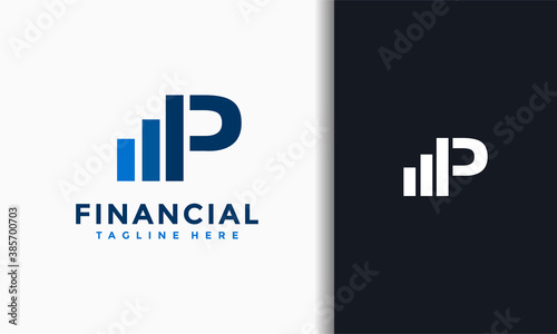 letter P graphic financial logo