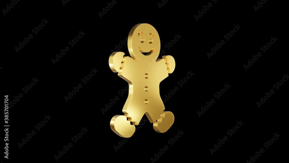 Gingerbread man icon spinning. Alpha channel. Seamless looping. Gingerbread man icon spinning. Alpha channel. Seamless looping.
