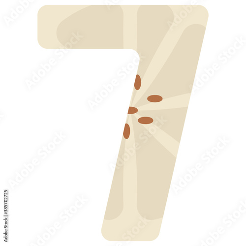 
Preschool counting learning number 7, flat icon image  
