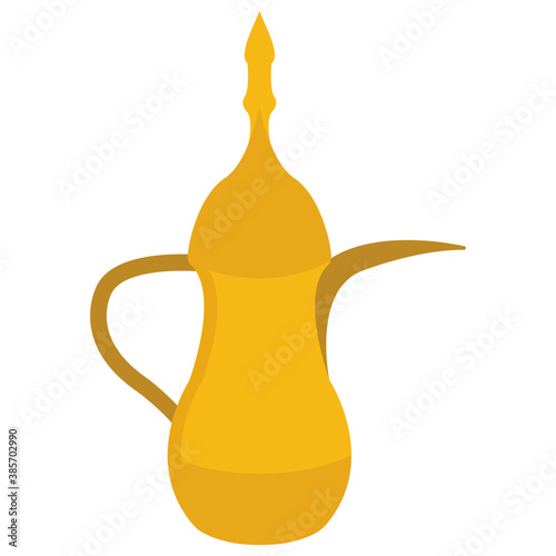 
an old fashioned teapot named dallah 
