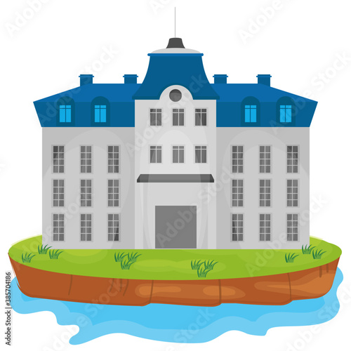 
A flat icon vector denoting castle 
