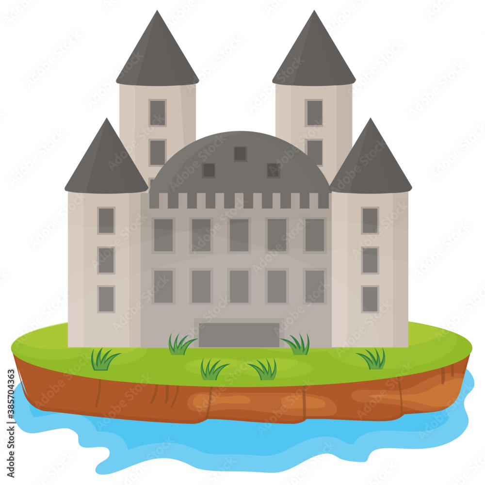 
A flat icon vector denoting castle 
