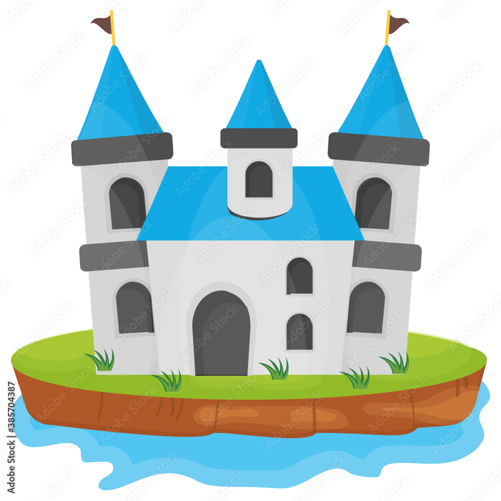 
A flat icon vector denoting castle 
