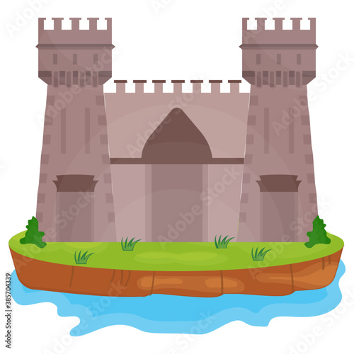 
A flat icon vector denoting castle 
