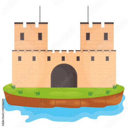
A flat icon vector denoting castle 
