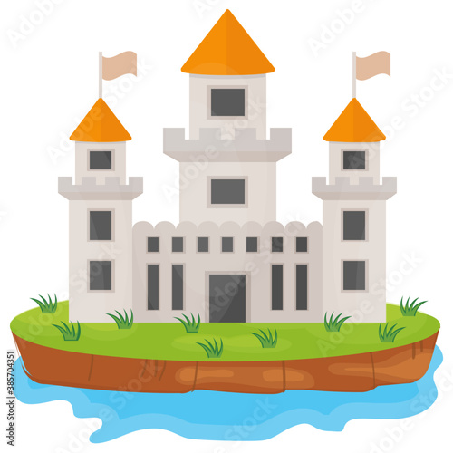 
A flat icon vector denoting castle 
