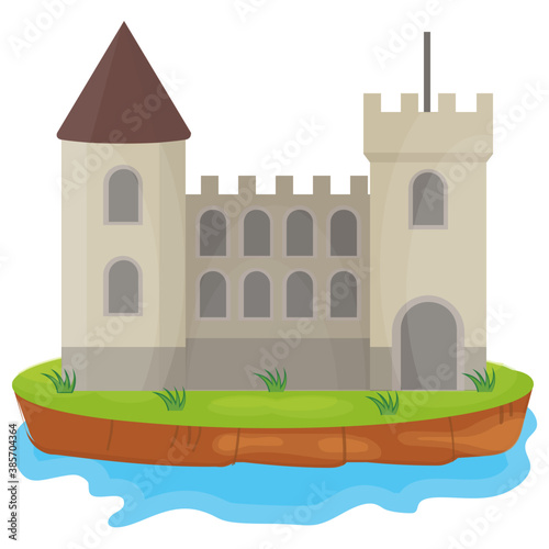 
A flat icon vector denoting castle 
