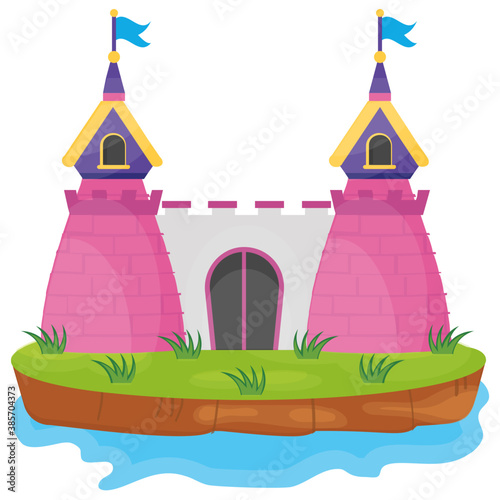 
A flat icon vector denoting castle 
