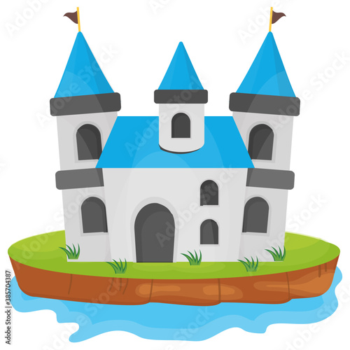 
A flat icon vector denoting castle 
