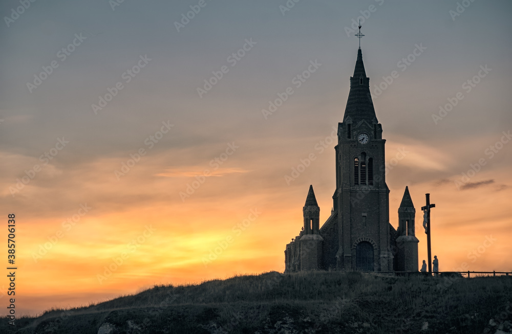 church at sunset