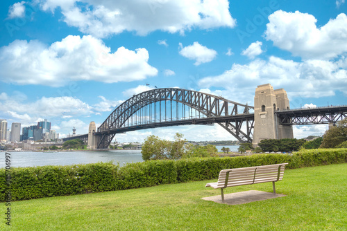 Sydney Harbor Bridge in cloudy day, Sydney, Australia.