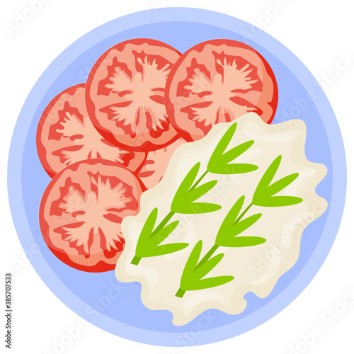 
Breakfast plate having egg and veggies
