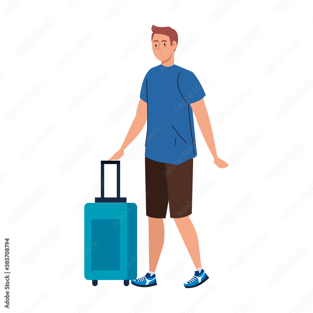 man with travel bag design, trip tourism and journey theme Vector illustration man with travel bag design, trip tourism and journey theme Vector illustration