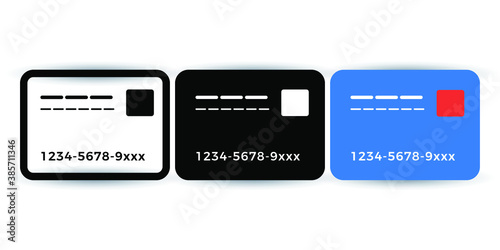 Credit card icon set. Eps10 vector illustration.