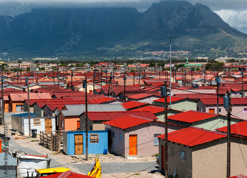 red roofed houses in a township, South Africa photo