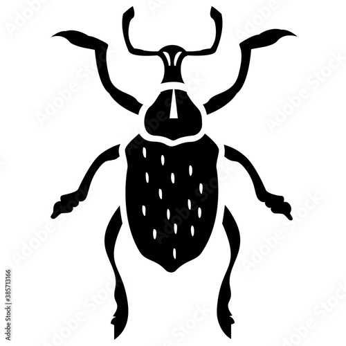 
A insect having legs with depicting  beetle 
