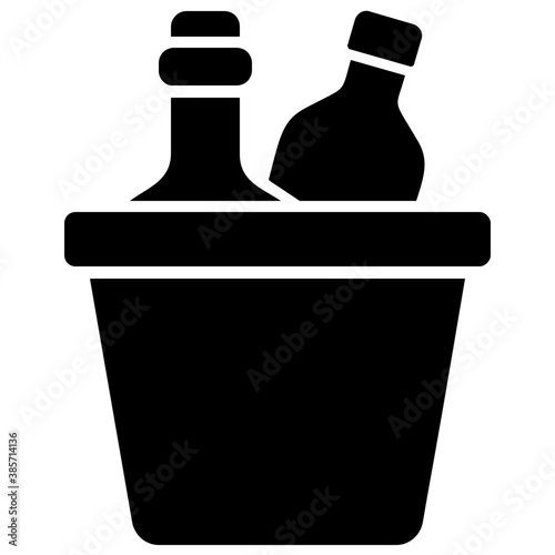
Icon of a bucket having wine bottles depicting wine bucket

