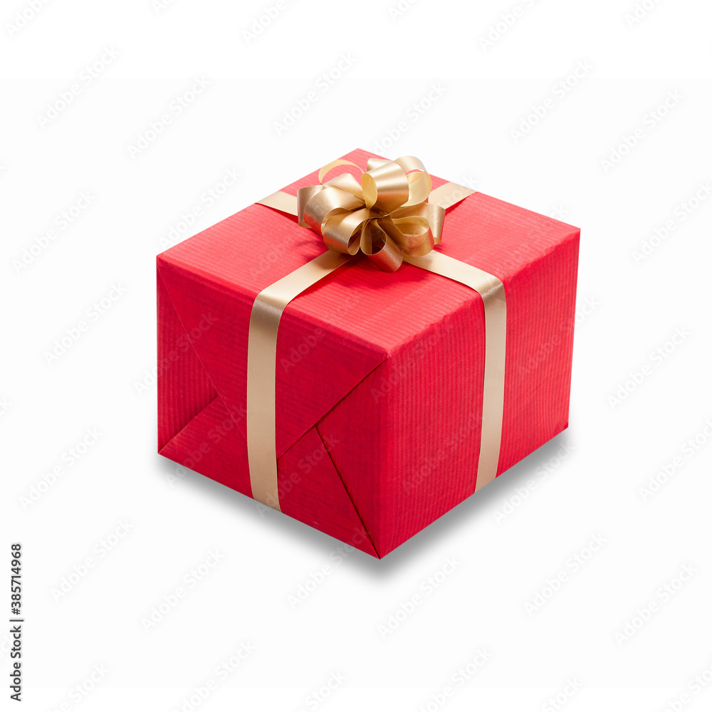 Obraz premium Gift box with golden ribbon and bow