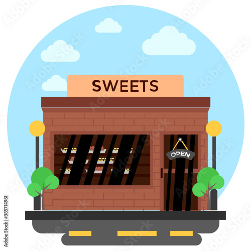 
Sweets shop for selling bakery items and sweets 

