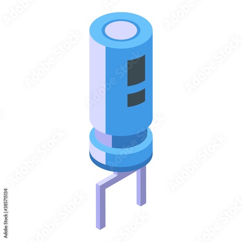 Electric capacitor icon. Isometric of electric capacitor vector icon for web design isolated on white background