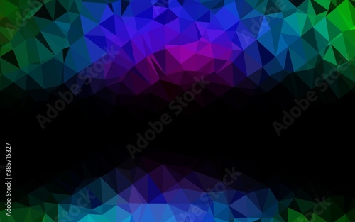 Dark Multicolor  Rainbow vector abstract mosaic pattern.