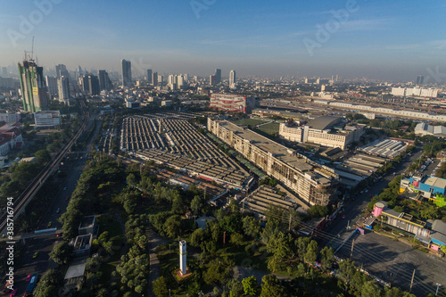 Chatuchak Park in Bangkok City Thailand Aerial Drone Photo