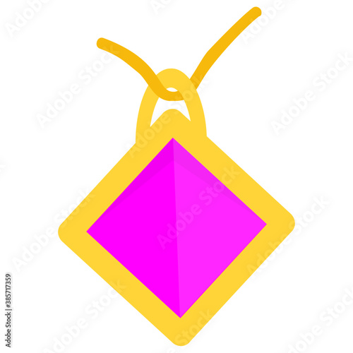 
A gold pendant with stone. 
