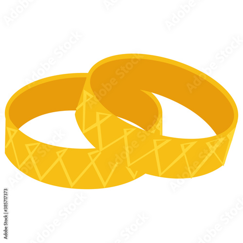 
Gold bangles used as a female jewelry 
