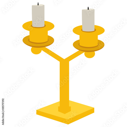 
A lamp with used as a candle holder 
