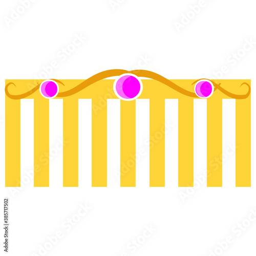 
A gold comb with precious stones over it 
