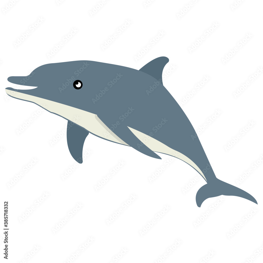 Fototapeta premium A cute aquatic cartoon fish vector icon 
