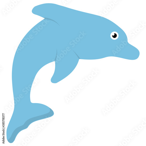  A cute aquatic cartoon fish vector icon 