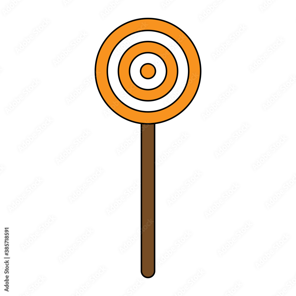 Simple illustration of sweet candy on a stick for halloween day Simple illustration of sweet candy on a stick for halloween day
