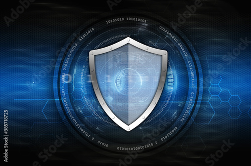 Internet and data security shield icon illustration
