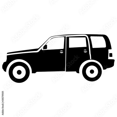 
Luxury sedan having four wheels, a family car  
