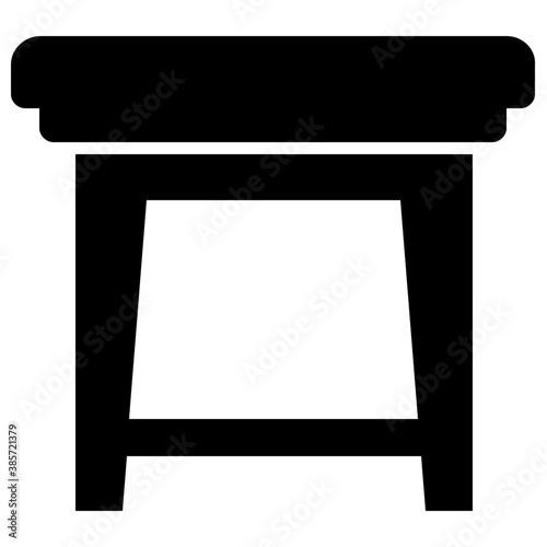 
Folding stool furnished with mesh is icon for vanity stool
