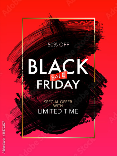 Black friday poster. Special offer and discount banner. Season sale. Big sale shopping