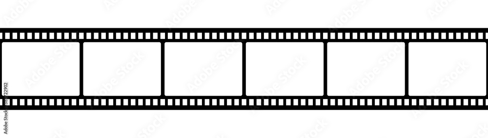 Film strip icon. Film strip vector.Blank film strip on white background.Black and white camera film template vector illustration
