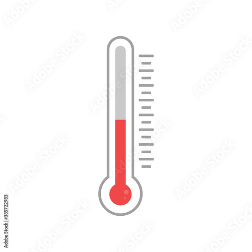 Thermometer icon isolated. Vector illustration. Colored thermometer in flat style